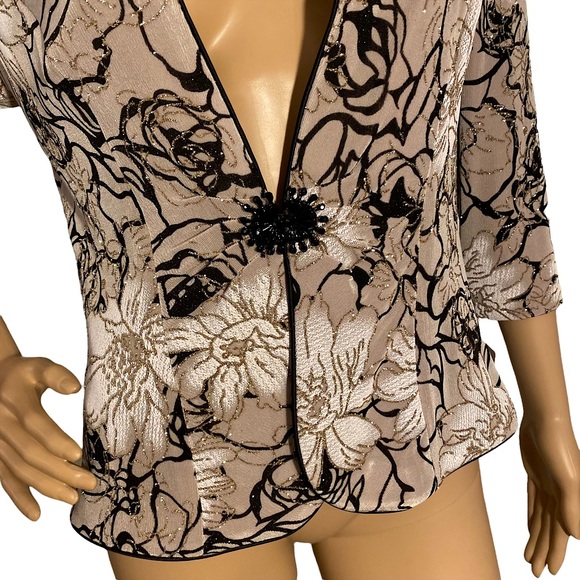 ๐ ALEX EVENINGS  | GLITTERY FLORAL FORMAL TOP - Picture 9 of 17